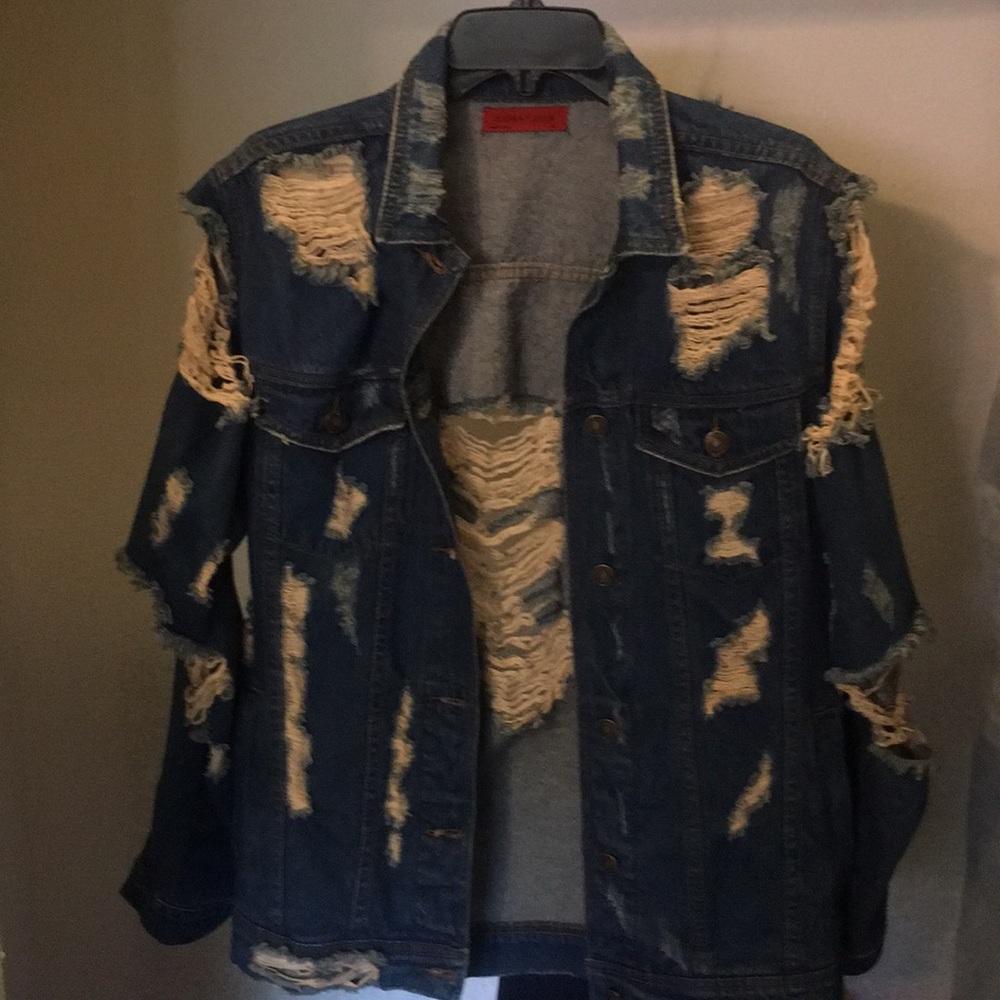 Signature8 distressed/ripped denim jacket